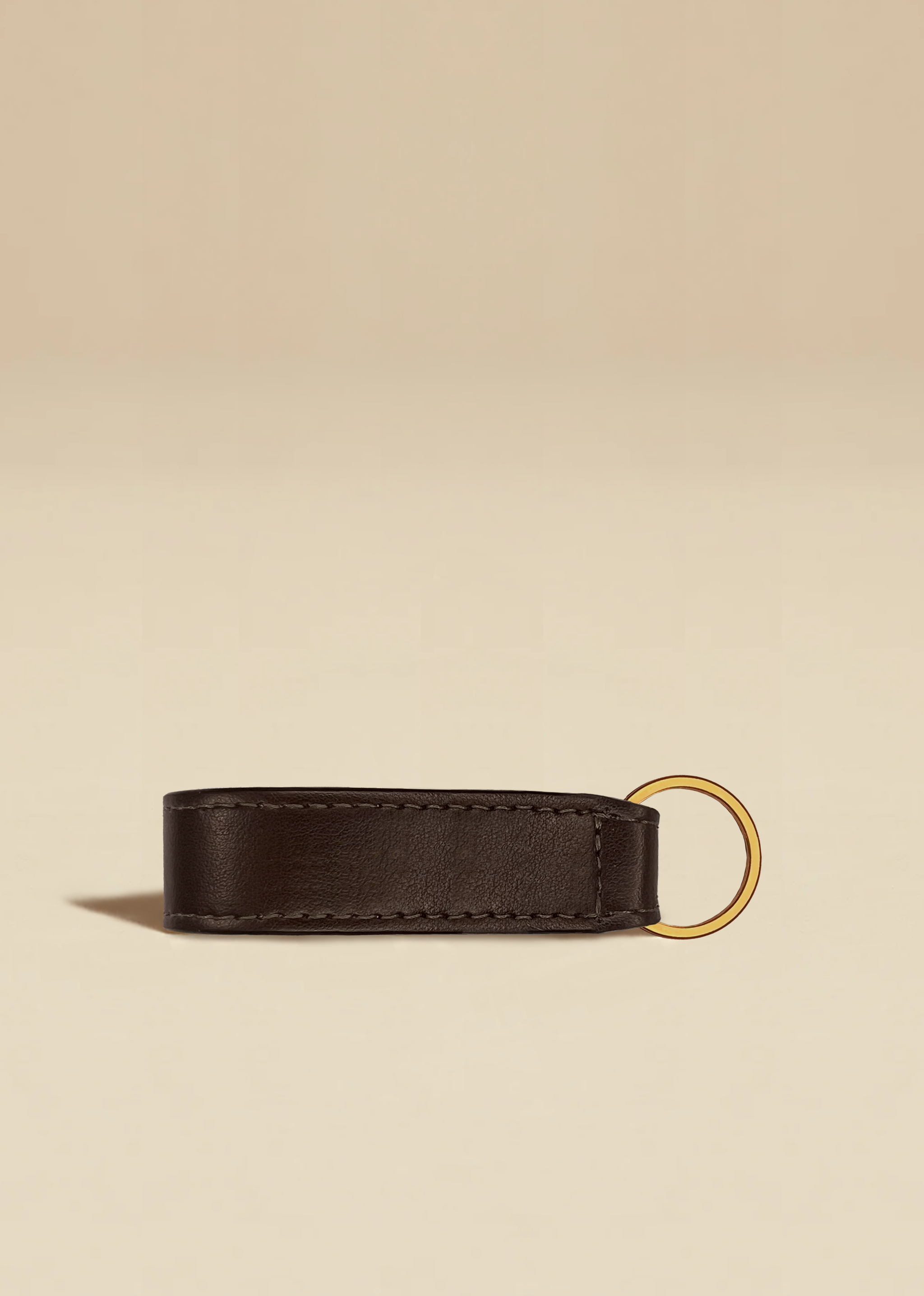 The Spring Keyring in Smooth Brown Apple Leather